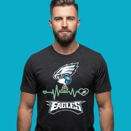 Snoopy Eagles Heartbeat Football Fan Tee