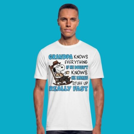 Snoopy Grandpa Knows Everything Funny Cartoon Tee