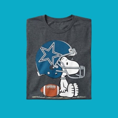 Snoopy x Dallas Cowboys NFL Football Helmet Shirt