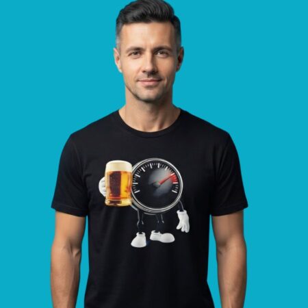 Speedometer Beer Gauge Cartoon Graphic Tee