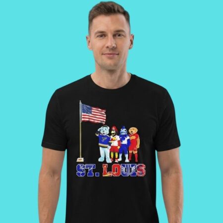 St. Louis Sports Mascots American Flag Graphic Tee