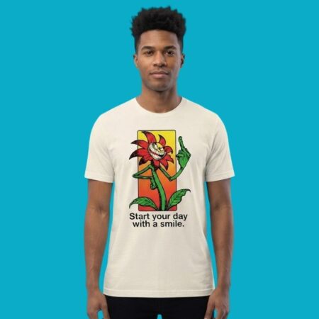 Start Your Day With A Smile Flower Middle Finger Shirt