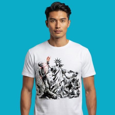 Statue Of Liberty Fighting Zombies Apocalypse Shirt