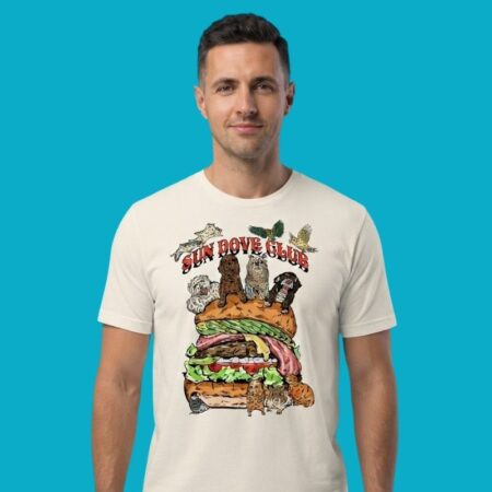 Sun Dove Club Burger With Animals Cute T-Shirt