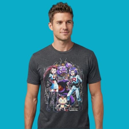 Team Rocket Jessie James Meowth Arbok Cartoon Shirt
