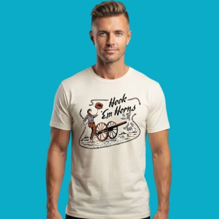 Texas Smokey The Cannon Hook Em Horns Tee