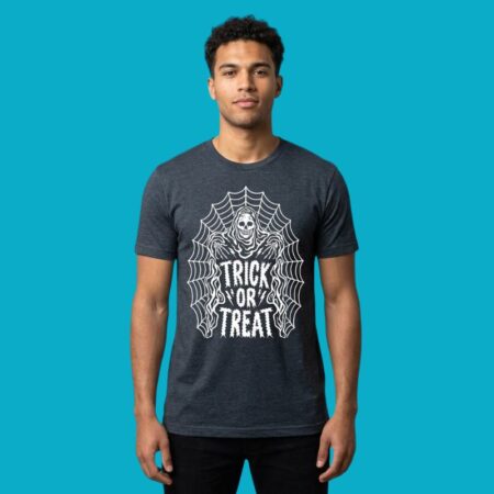 Trick or Treat Grim Reaper Spider Web Tee