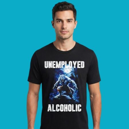 Unemployed Werewolf Funny Horror Tee