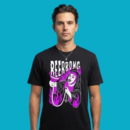 Vintage Party Beer Bong Parody Graphic Tee