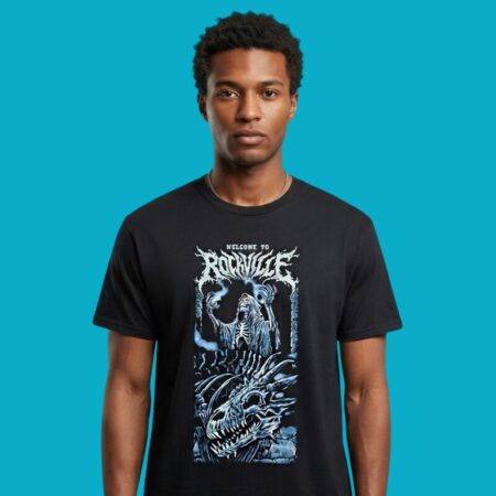 Welcome To Rockville Skeleton And Dragon Skull Shirt