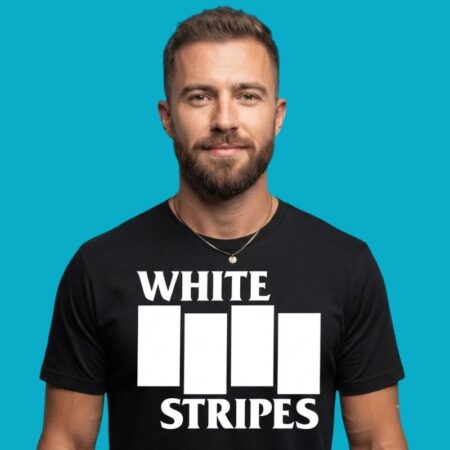 White Stripes Black Flag Mashup Punk Tee