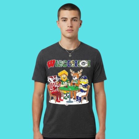 Wisconsin Sports Mascots Poker Game Fan Tee