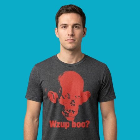 Wzup Boo Creepy Skull Funny Halloween Shirt