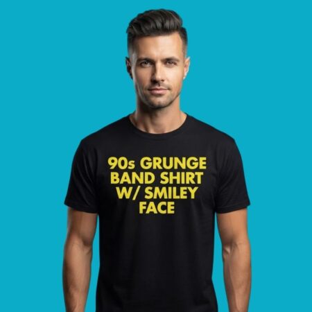 90s Grunge Band Yellow Smiley Face Rock Vintage Tee