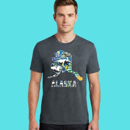 Alaska Sports Map Emblem Collection Graphic Tee