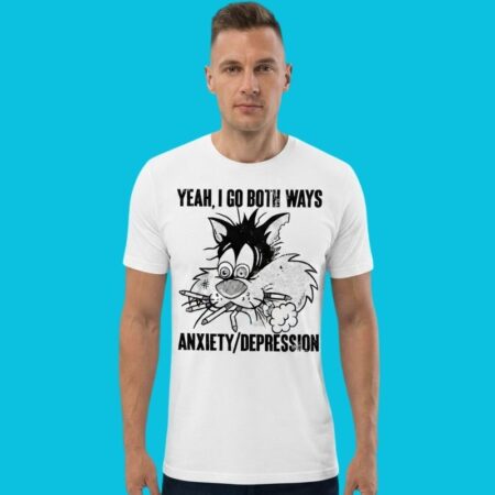 Anxiety & Depression Cat I Go Both Ways Mental Health Shirt