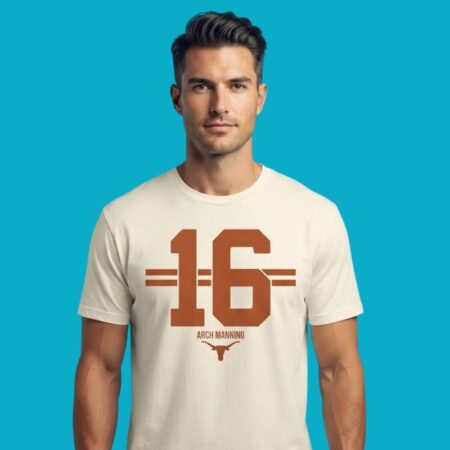 Arch Manning #16 Texas Longhorns Football Stripe Tee