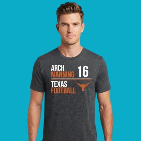 Arch Manning #16 Texas Longhorns Sport Stack Football Tee