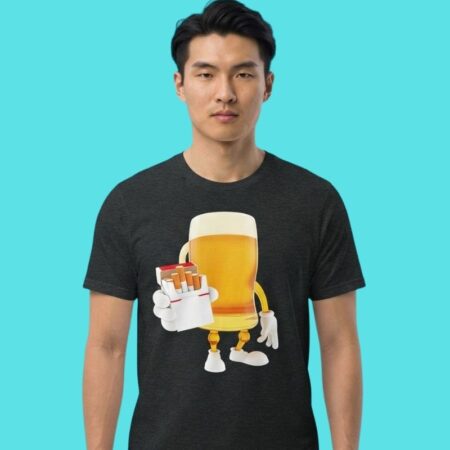Beer & Cigarettes Cartoon Funny Bar Drinking Tee