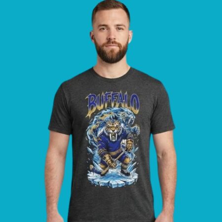 Buffalo Sabres Sabretooth Mascot Hockey Tee