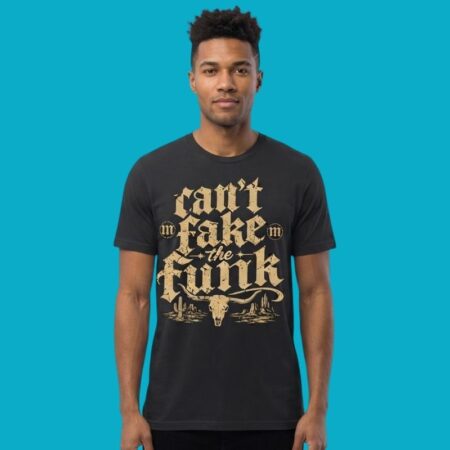 Can't Fake The Funk Western Cow Skull Vintage Tee