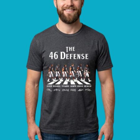 Chicago Bears 46 Defense Wilson & Dent Signatures Football Tee