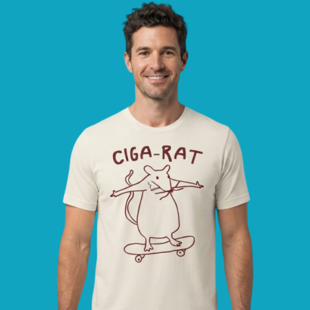 Ciga-Rat Smoking Rodent Streetwear Meme T-Shirt