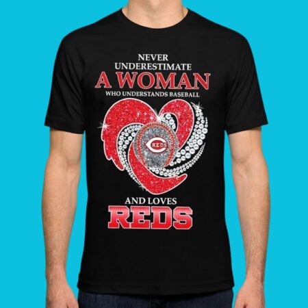 Cincinnati Reds Baseball Diamond Heart Woman Pride Shirt
