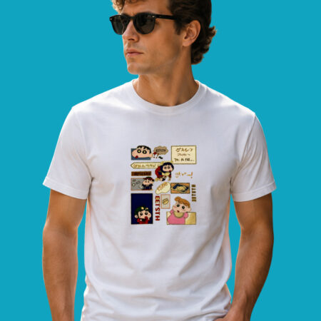 Crayon Shin-Chan Anime Character Collage Graphic Tee