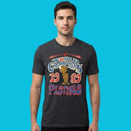 Detroit Pistons 1989 World Champions Vintage Basketball Tee
