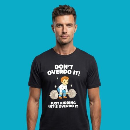 Don't Overdo It Just Kidding Let's Overdo It Funny Quote Tee