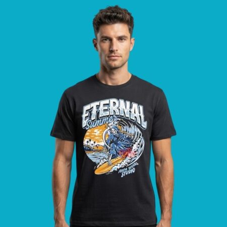 Eternal Summer Prada Works Studio Grim Reaper Surfing Graphic Tee