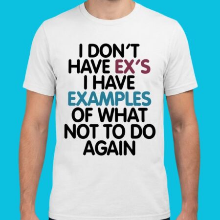 Exes Are Examples Sarcastic Relationship Quote Shirt