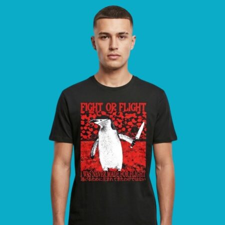 Fight Or Flight Penguin With Knife Humor Tee