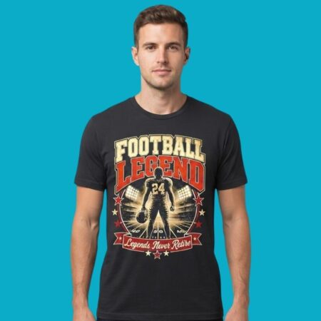 Football Legend Legends Never Retire Stadium Sports Tee