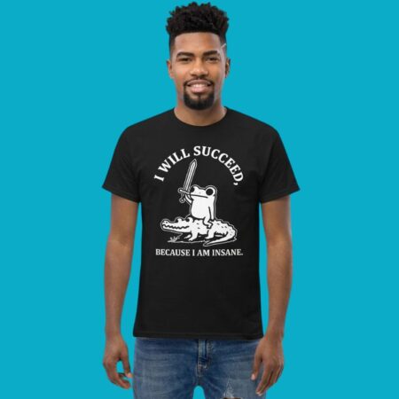 Frog Riding Alligator Unhinged Success Motivation Graphic Tee