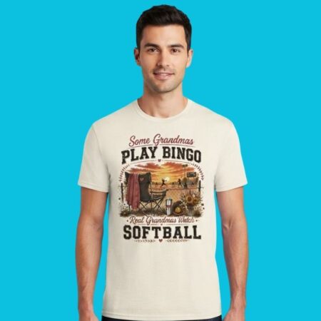 Grandmas Watch Softball Sports Fan Graphic Tee