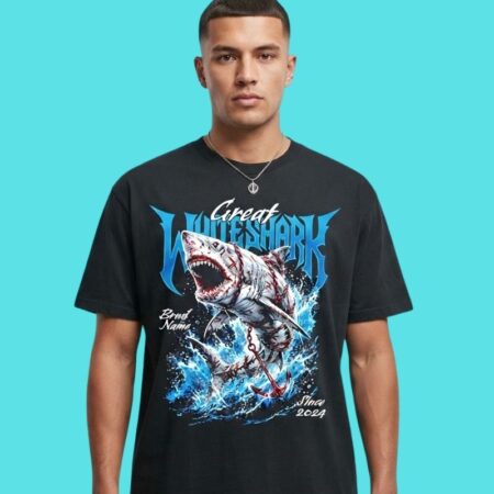 Great White Shark Original Brand Heritage Est 2024 Tee