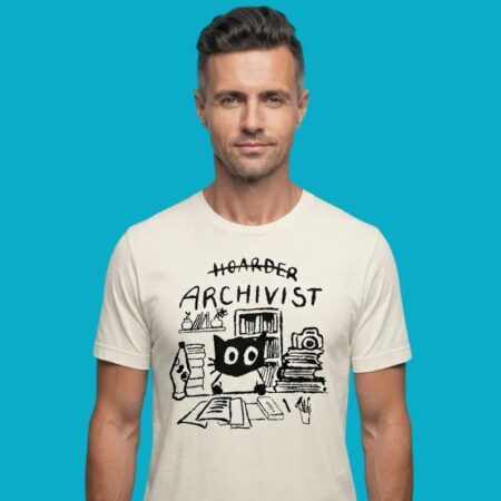 Hoarder Archivist Cat Bookworm Librarian Humor Tee