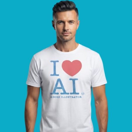 I Heart AI Adobe Illustrator Graphic Designer Humor Tee