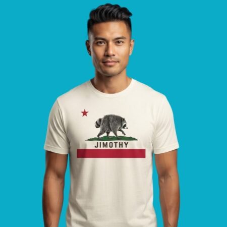 Jimothy Republic Raccoon California Bear Flag Parody Tee
