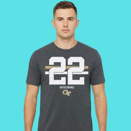 Justice Haynes 22 Georgia Tech Football Jersey Tee