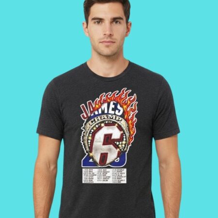 LeBron James Champ 6 LA Lakers Career Timeline Tee