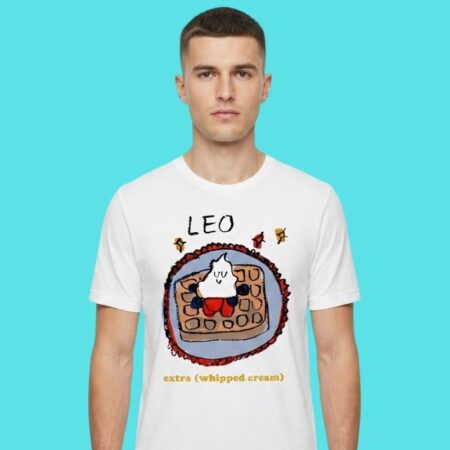 Leo Extra Whipped Cream Zodiac Waffle Graphic Tee