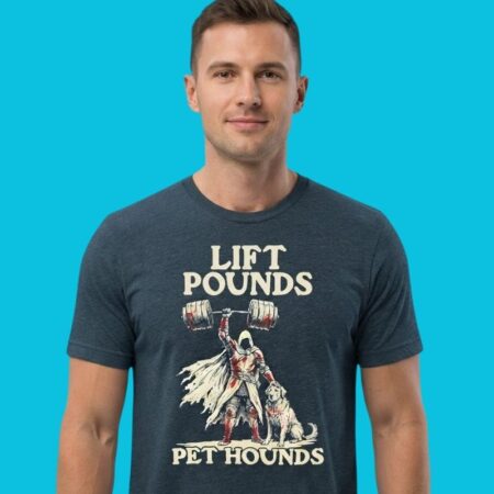 Lift Pounds Pet Hounds Dog Lover Gym Tee