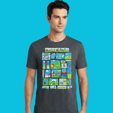 Liminal Space Houses & Alarm Clock Surrealist Collage Tee