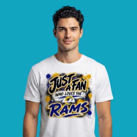 Los Angeles Rams Football Just A Fan Logo Pride Tee