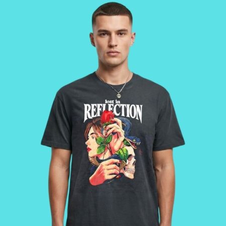 Lost In Reflection Woman Rose Snake & Skull Gothic Tee