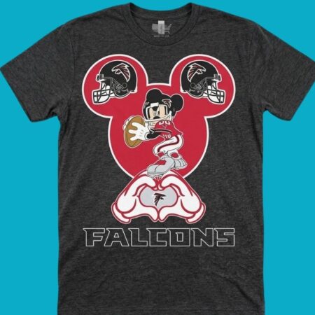 Mickey Mouse Love Hand Atlanta Falcons NFL Football Tee