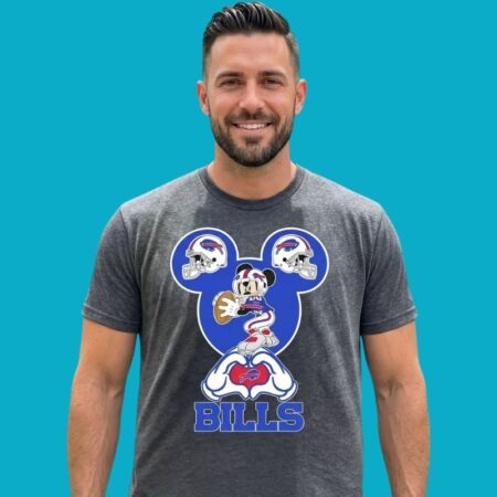 Mickey Mouse Love Hand Buffalo Bills NFL Football Tee